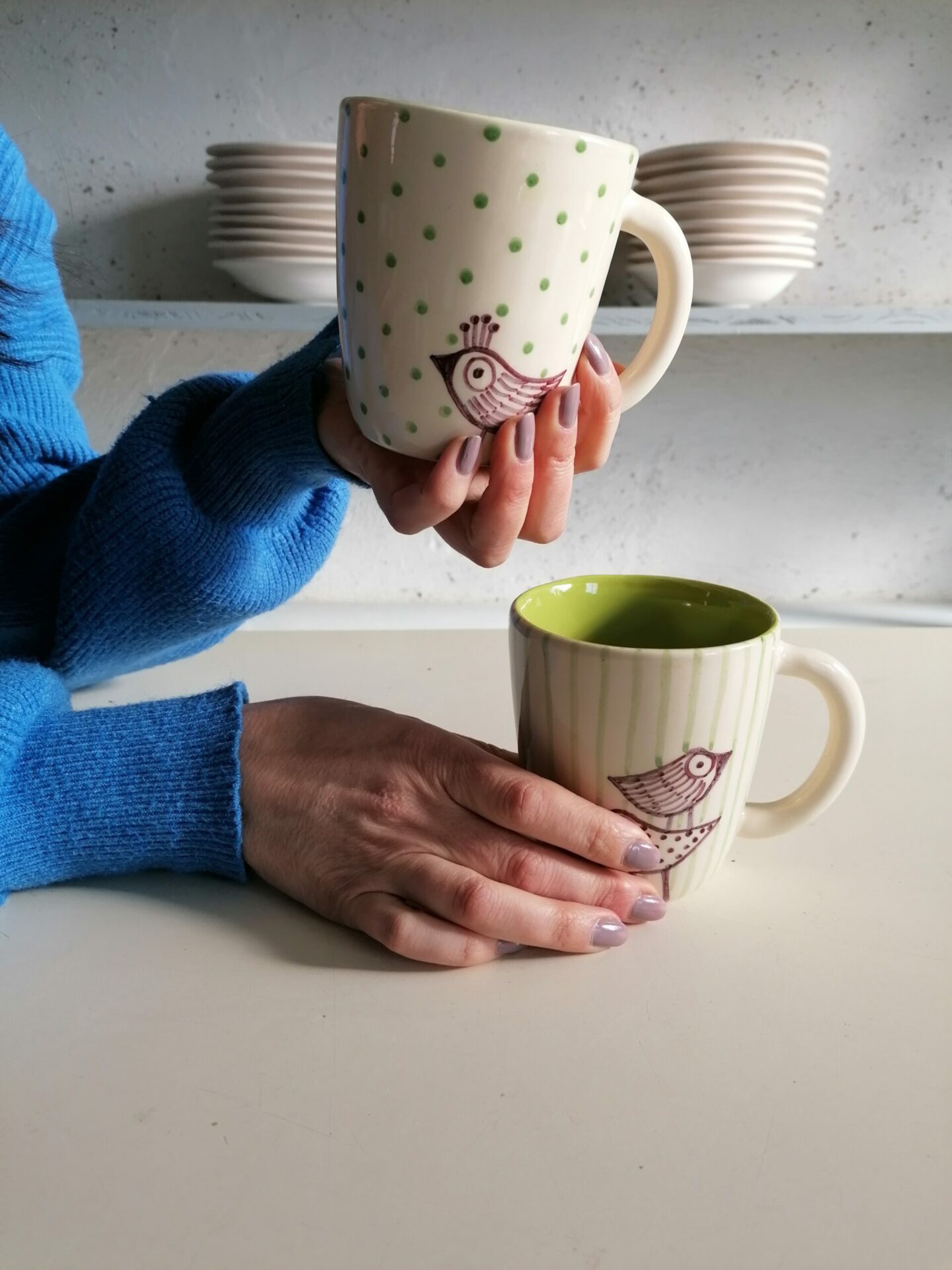 TAZZA DA TÈ VERDE h10cm set 2 pezzi - immagine 5