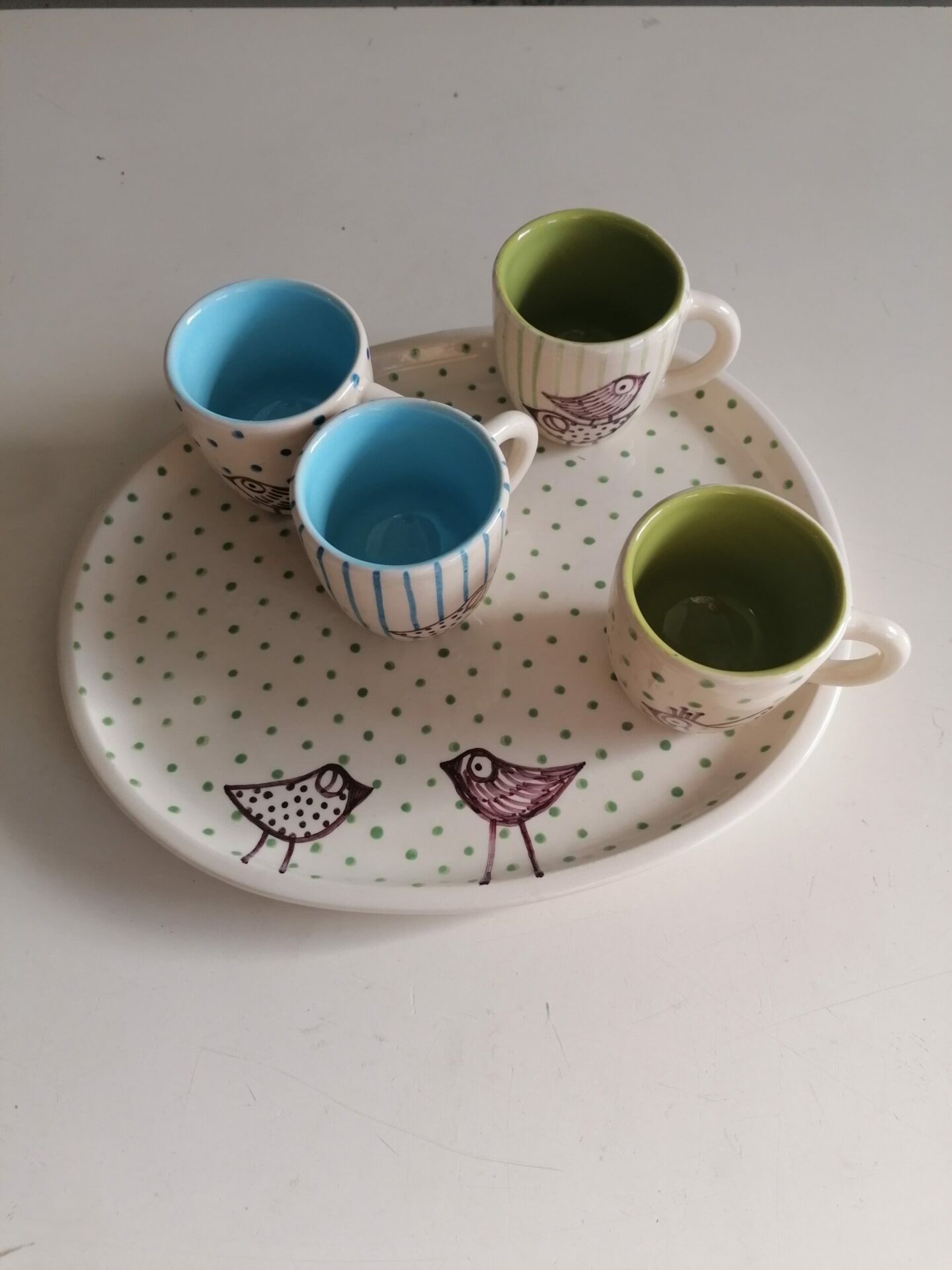 SET 4 TAZZINE DA CAFFÈ CON VASSOIO 26cm - immagine 3