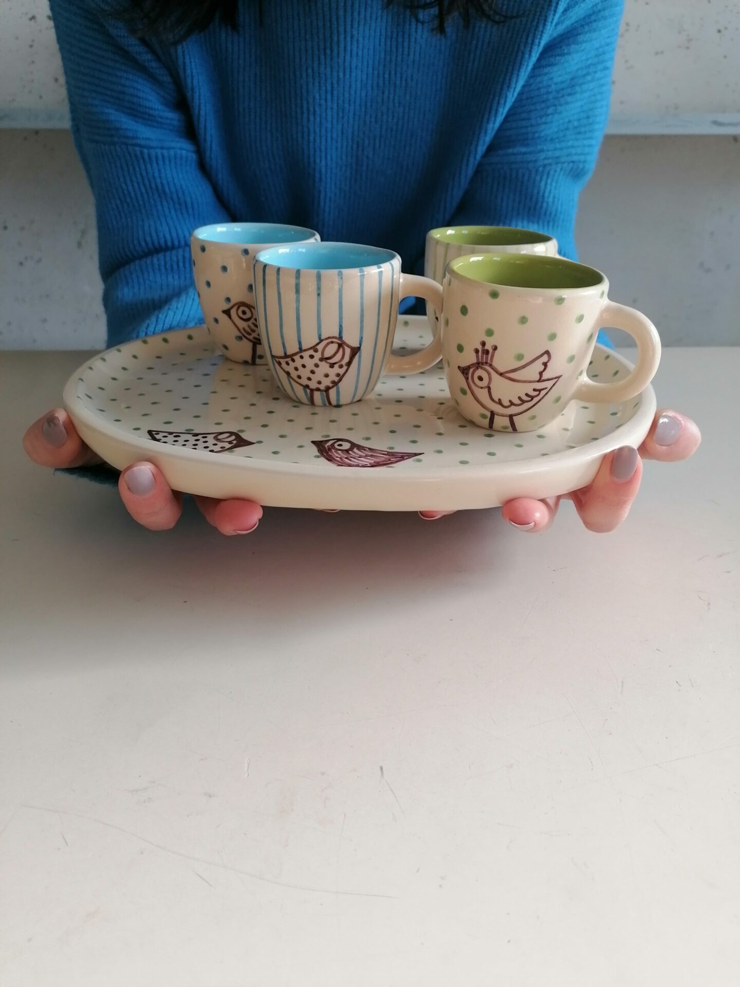 SET 4 TAZZINE DA CAFFÈ CON VASSOIO 26cm - immagine 5