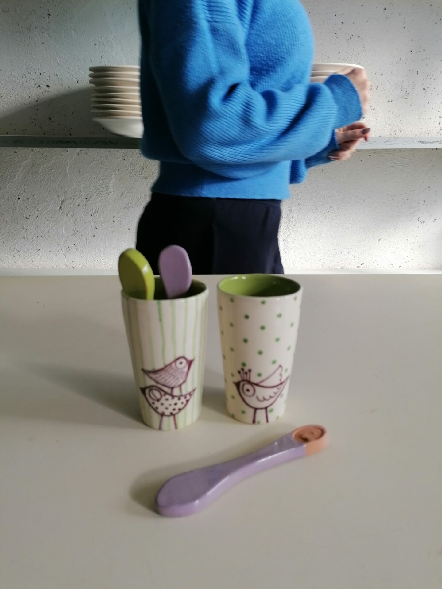 BICCHIERINO VERDE DA LIQUORE O CAFFÈ h10cm set 2 pezzi - immagine 2