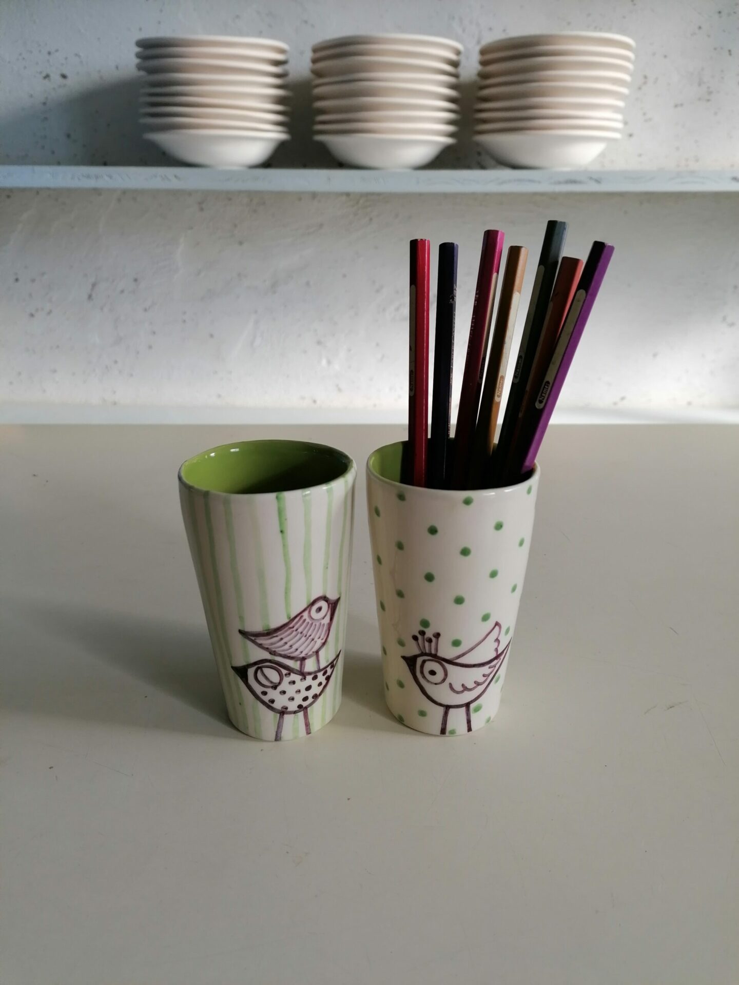 BICCHIERINO VERDE DA LIQUORE O CAFFÈ h10cm set 2 pezzi - immagine 4