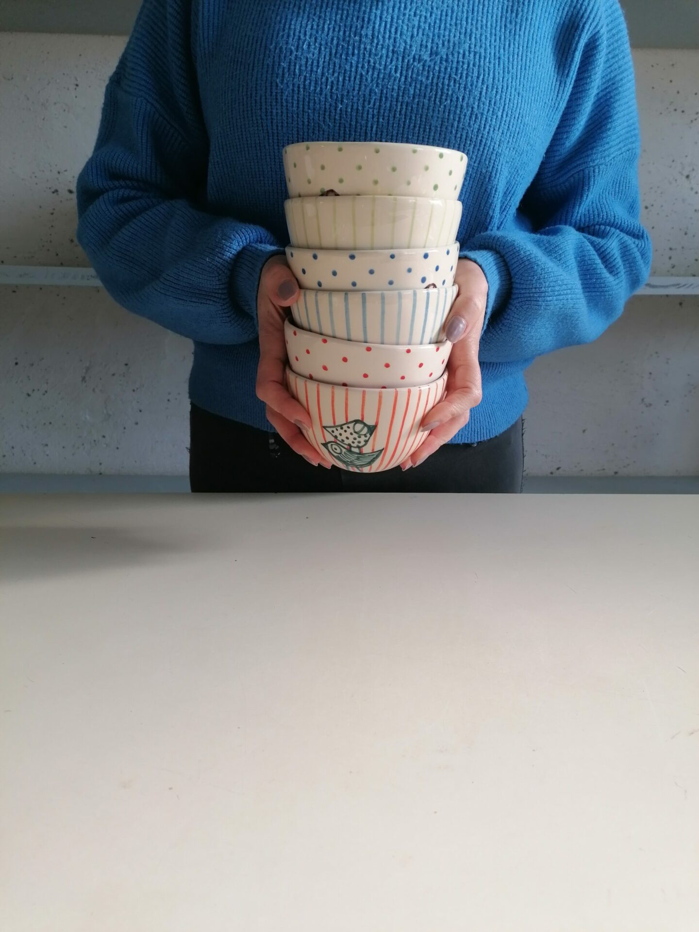 COPPETTE CEREALI CELESTI VERDI e LILLA h7cm set 6 pezzi - immagine 5