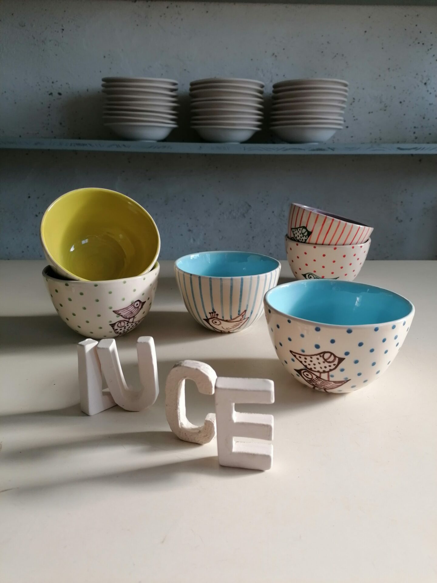 COPPETTE CEREALI CELESTI VERDI e LILLA h7cm set 6 pezzi - immagine 6