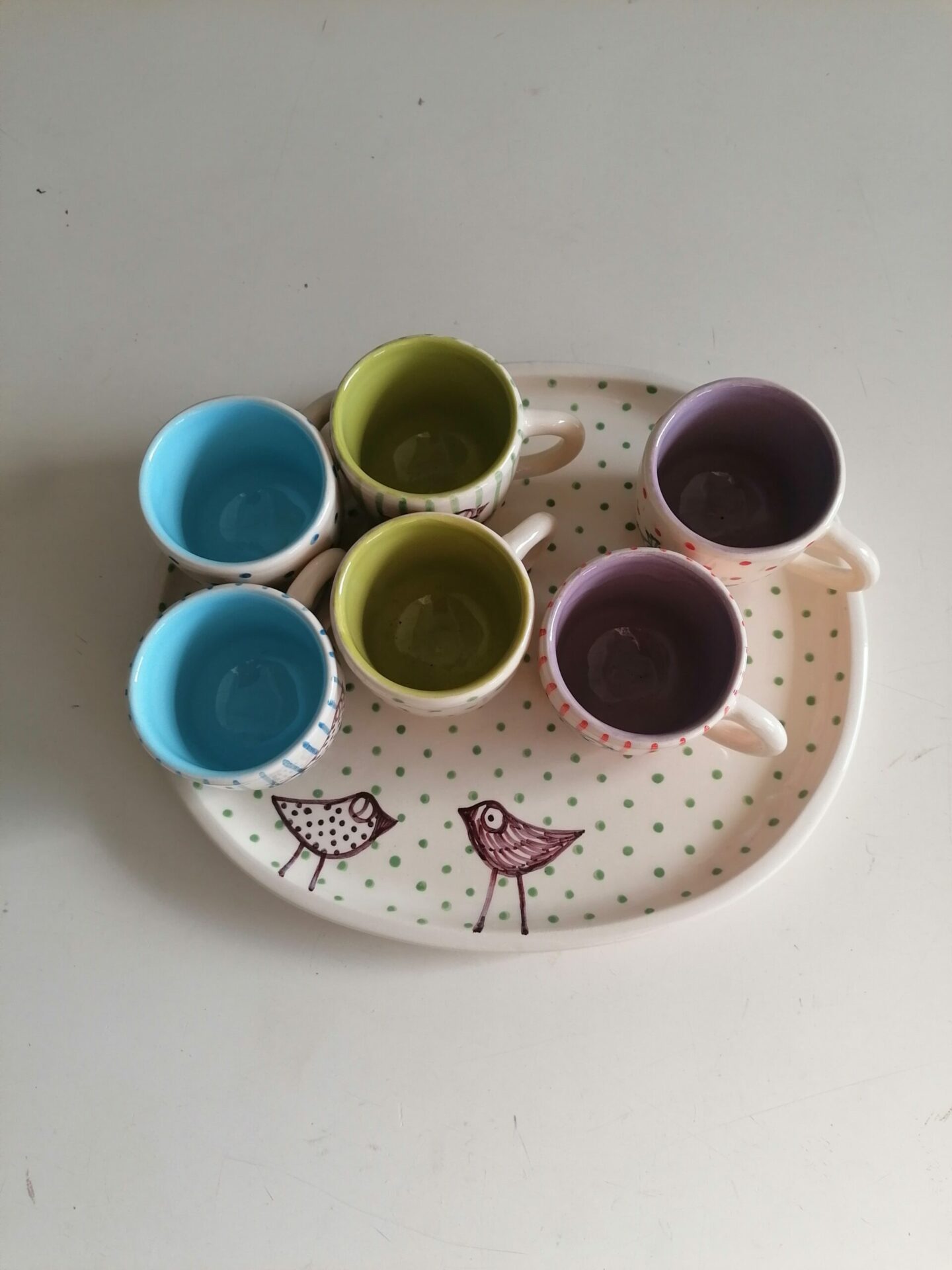 SET 6 TAZZINE DA CAFFÈ CON VASSOIO 26cm - immagine 3